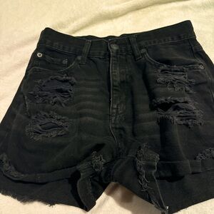 Black Jean shorts
